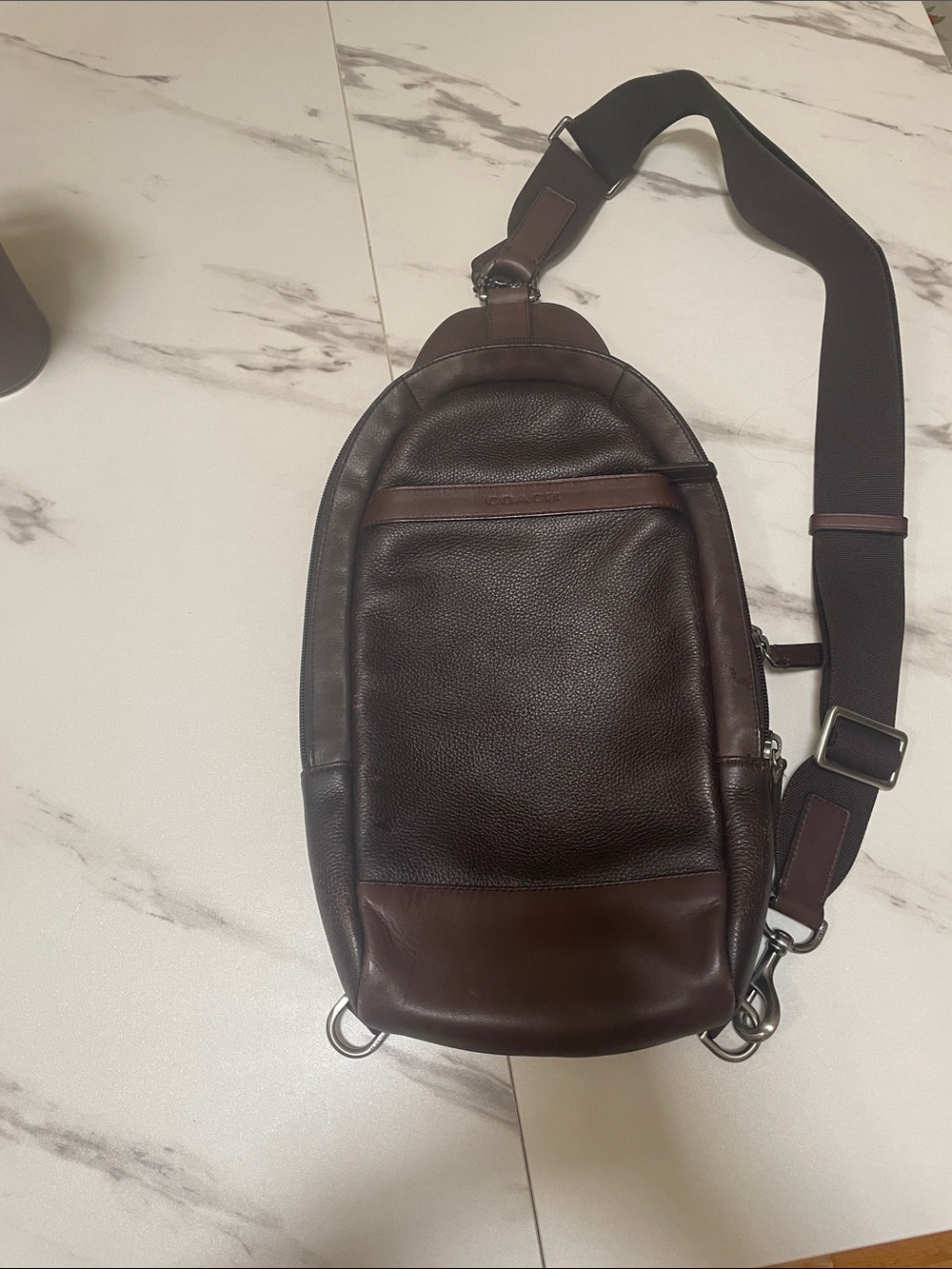 Coach Brown Leather Sling Crossbody Bag - Casual Everyday Carry